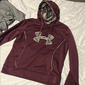 Under Armour Burgundy Hoodie with Camo Accents
